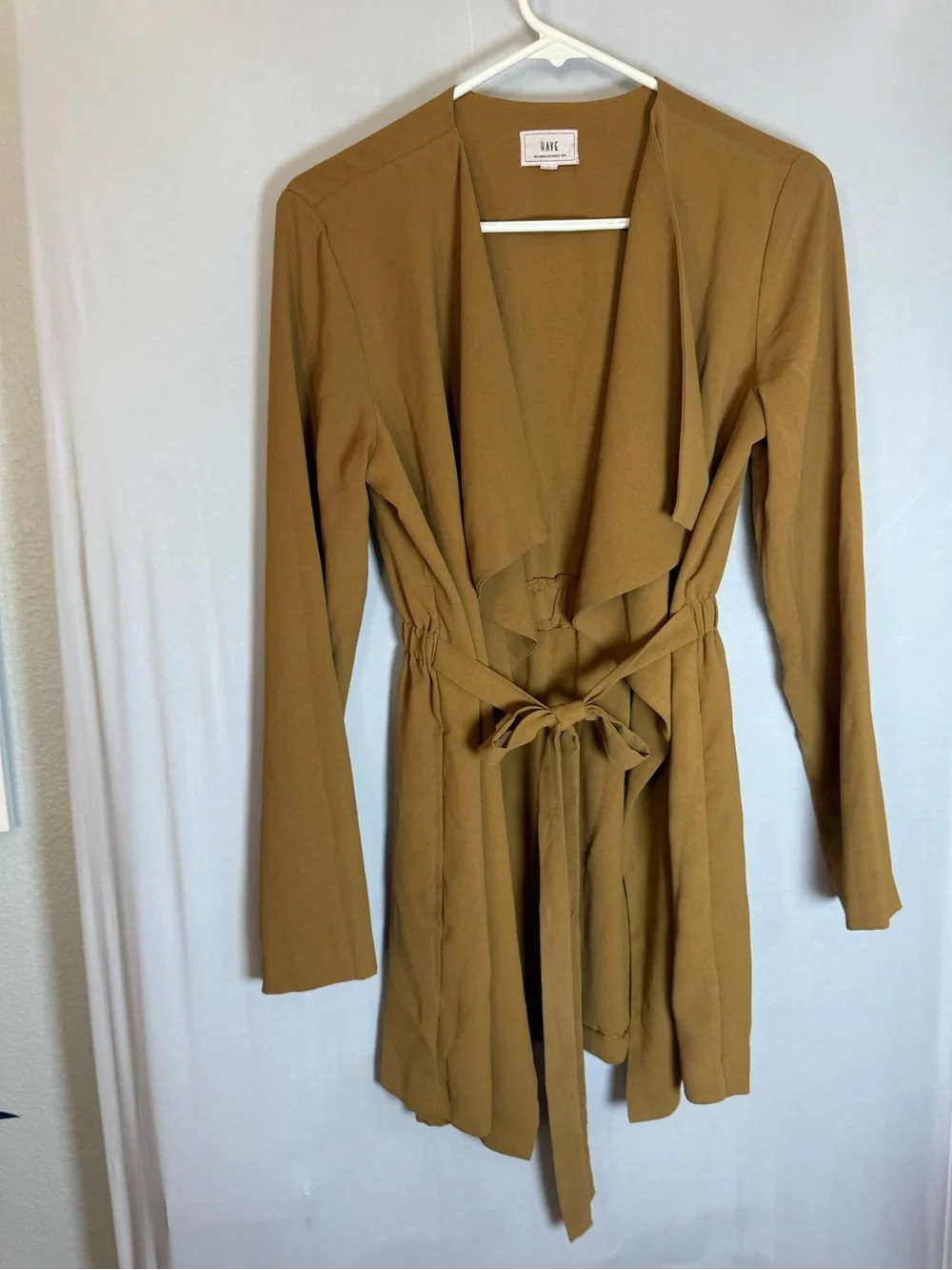 Have Mustard Lightweight Tie-Front Cardigan